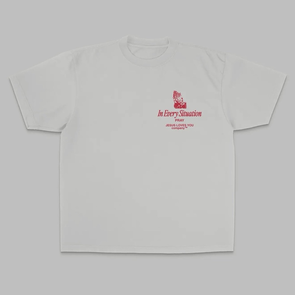 White Graphic T-Shirt Pray
